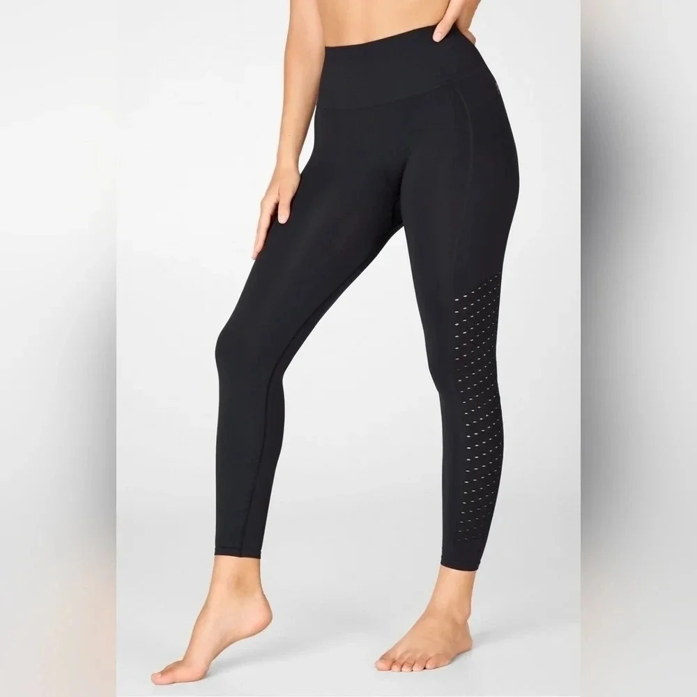 Fabletics Sync Seamless High-Waisted 7/8 Legging Color Black Size S